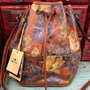 Patricia Nash Floral Leather Drawstring Backpack ✨